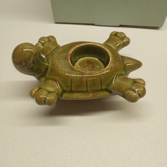 Partylite Floating Turtles Tealight Holders Green Ceramic Retired Beachy Sealife - Picture 10 of 16